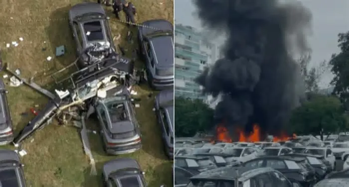 Dois helicópteros colidiram no ar na manhã deste domingo (14), no Recreio dos Bandeirantes, na Zona Oeste do Rio de Janeiro, ...