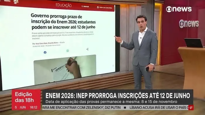 Os candidatos interessados em prestar o Exame Nacional do Ensino Médio (Enem) 2026 têm até as 23h59 desta sexta-feira (12) ...