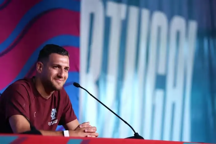 Declarações de Diogo Dalot em conferência de imprensa, realizada em Palm Beach. Portugal defronta o Uzbequistão na próxima ...