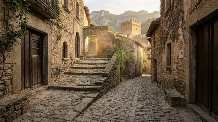 Um pequeno vilarejo fortificado, localizado bem próximo da divisa com a Catalunha, guarda relíquias valiosas de uma época de ...