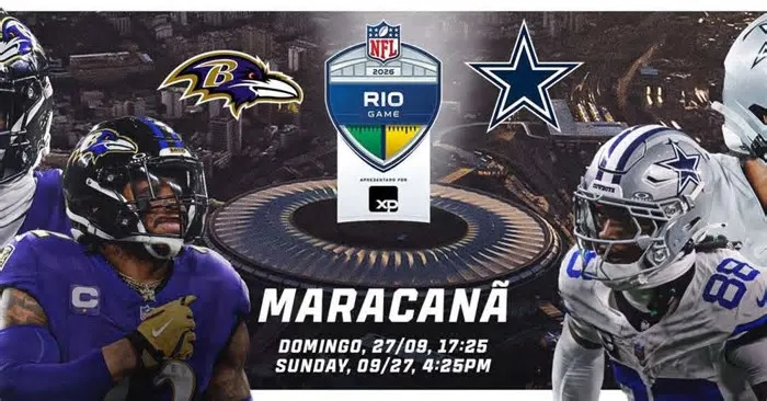 Dallas Cowboys e Baltimore Ravens se enfrentam no dia 27 de setembro, no Maracanã; valores vão de R$ 247,50 a R$ 2.720 ...