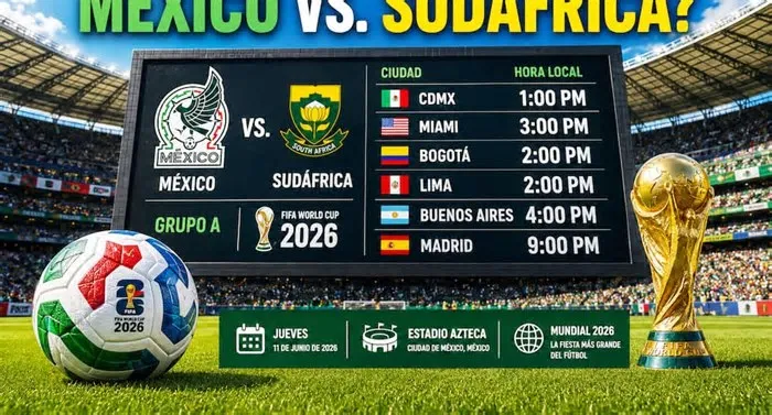 Consulta los horarios de diferentes países del mundo para ver el partido entre México y Sudáfrica, este jueves 11 de junio, ...